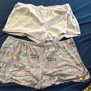 SO Gray Pajama Shorts with Colorful Print